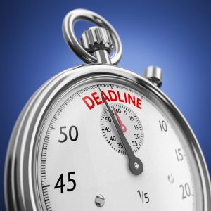 A timer showing a deadline
