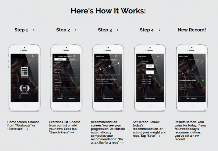 Dr Muscle different steps and setup